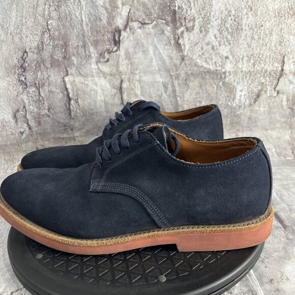 Walk Over Nubuck Suede Leather Shoes Mens Size US 10 M Navy Oxford Made in USA - Picture 4 of 7